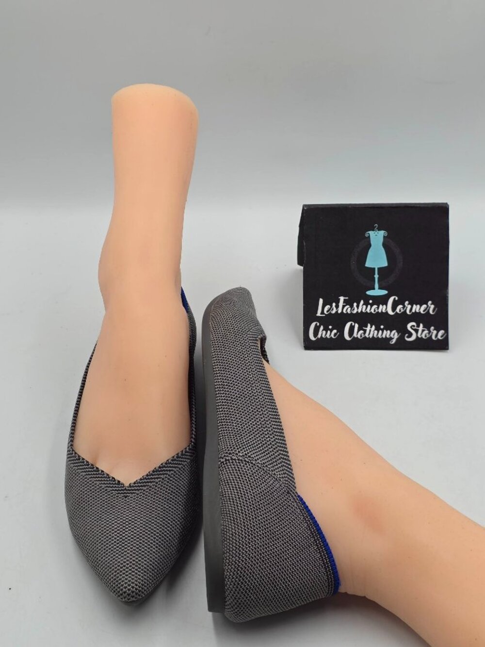 Rothys Women's Gray  Blue Pointed-Toe Comfortable Flats Shoes Size 7 3838 - Picture 10 of 16